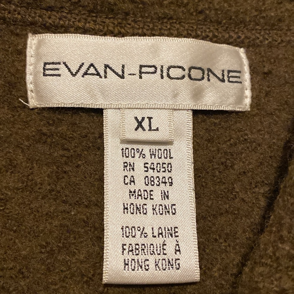 Vintage 100% Wool Evan-Picone Jacket. Pine Green w/Brown Buttons. XL-fits like L - Picture 3 of 13